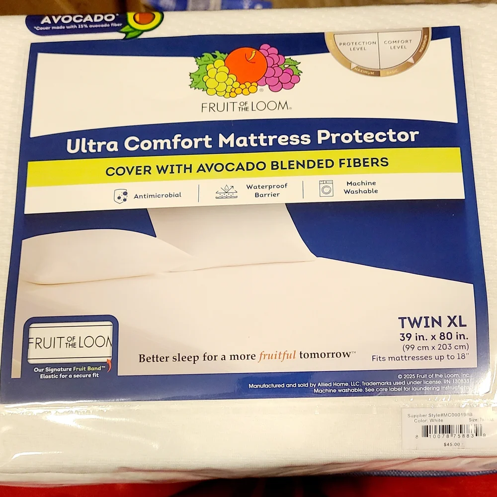 Fruit of the Loom White Ultra Comfort Mattress Protector